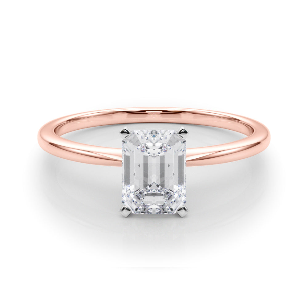 Angelica Emerald Diamond Solitaire Engagement Ring-VIRABYANI